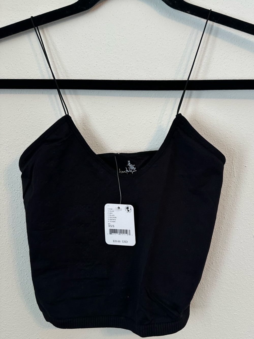 FREE PEOPLE Crop Cami Black Size XS/S NWT